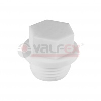 Заглушка (пробка) PP-R белая НР Дн 25х3/4" VALFEX  для инженерных систем отопления, водоснабжения- продажа оптом и в розницу